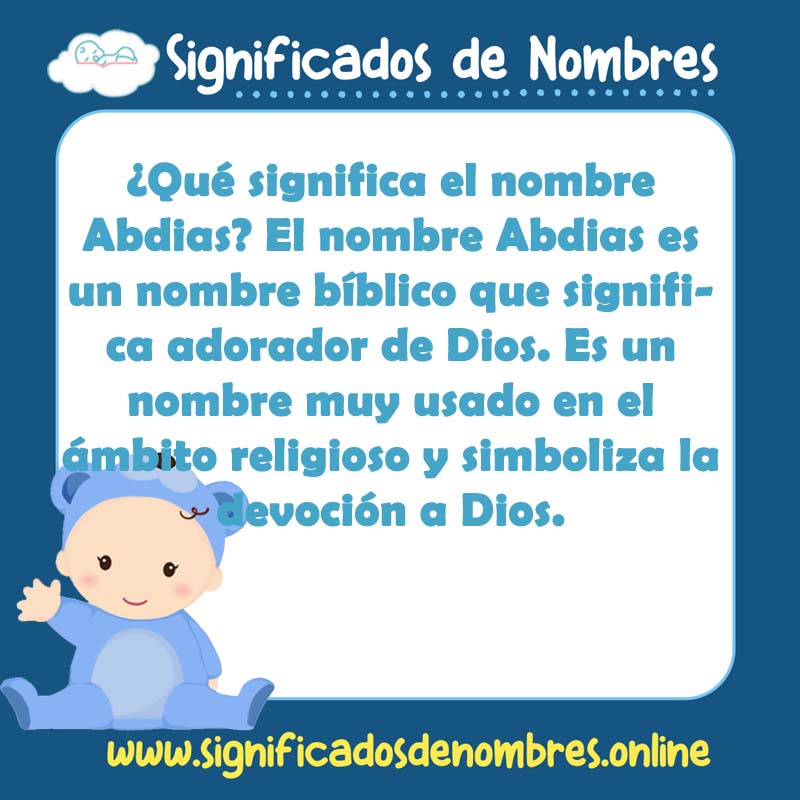 Significado y origen del nombre Abdias
