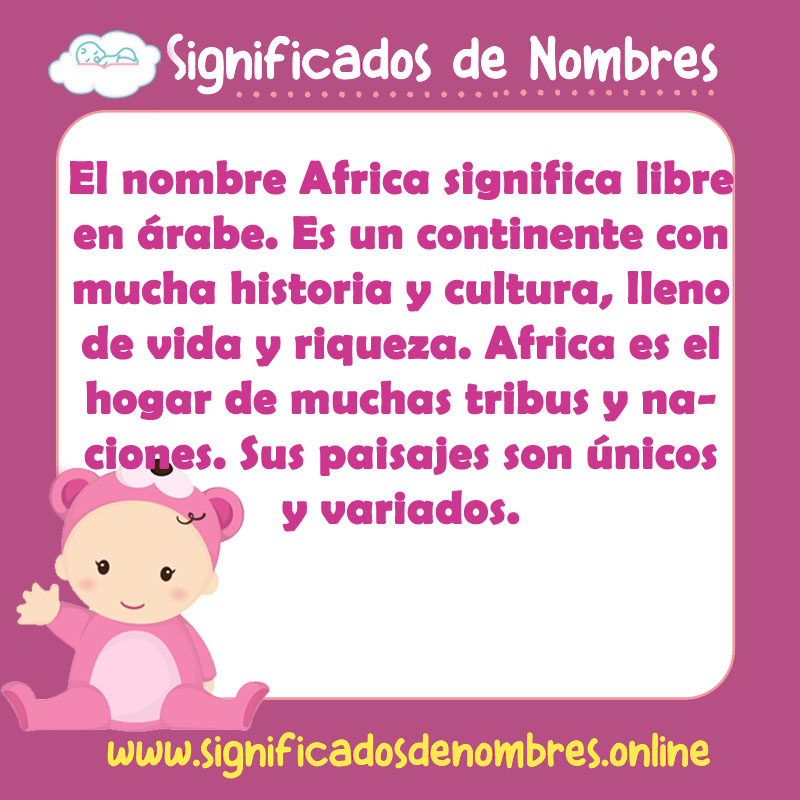 Significado y origen del nombre Africa