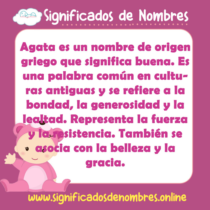 Significado y origen del nombre Agata