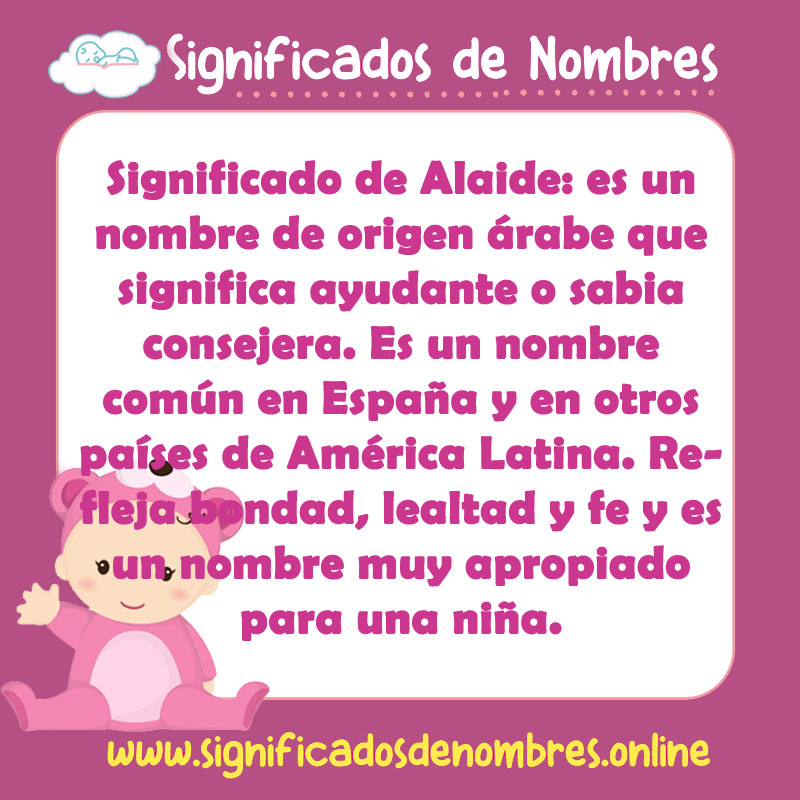Significado y origen del nombre Alaide