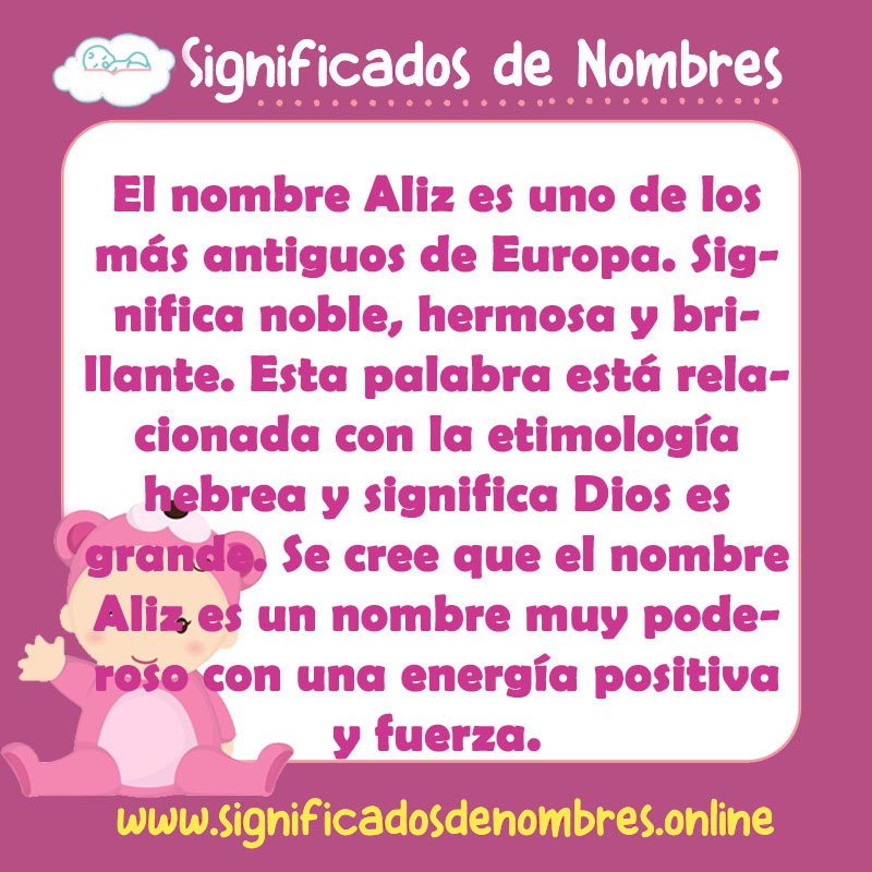 Significado y origen del nombre Aliz