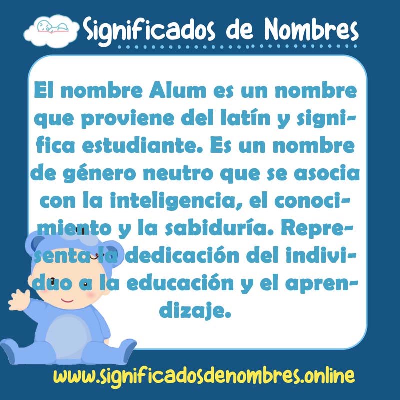 Significado y origen del nombre Alum