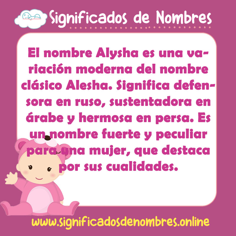 Significado y origen del nombre Alysha
