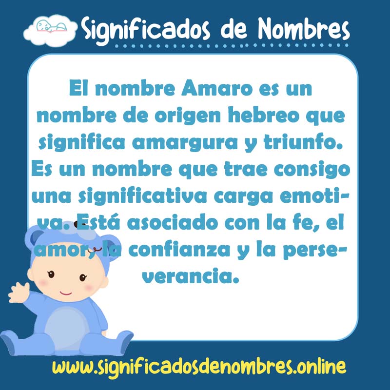Significado y origen del nombre Amaro