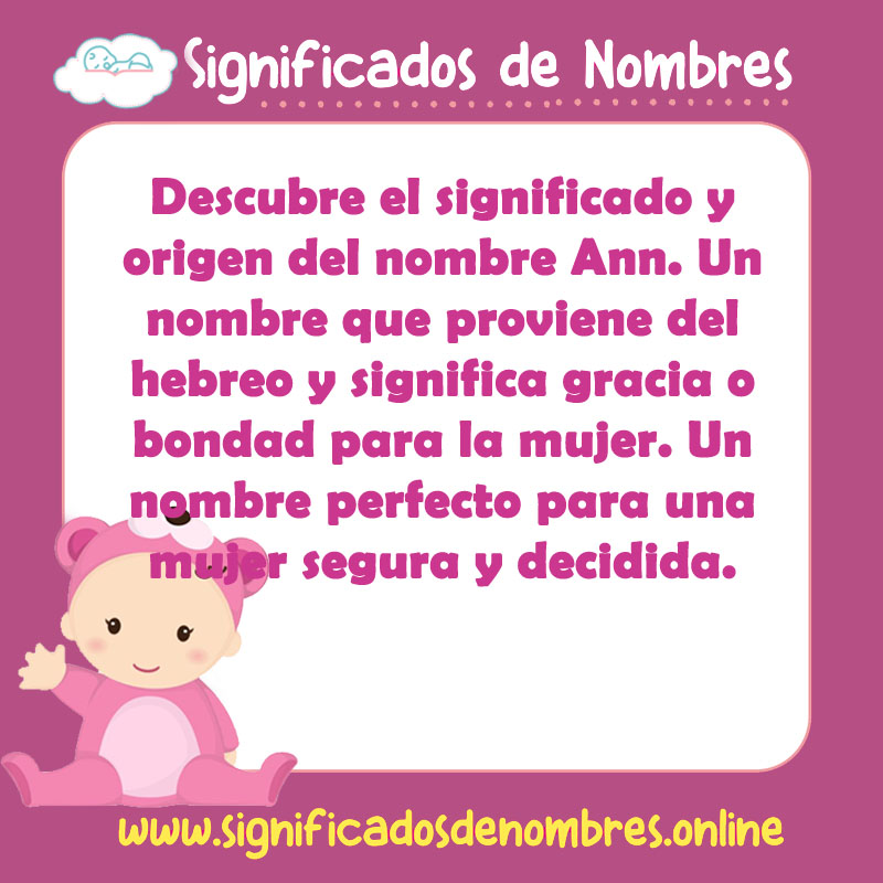 Significado y origen del nombre Ann