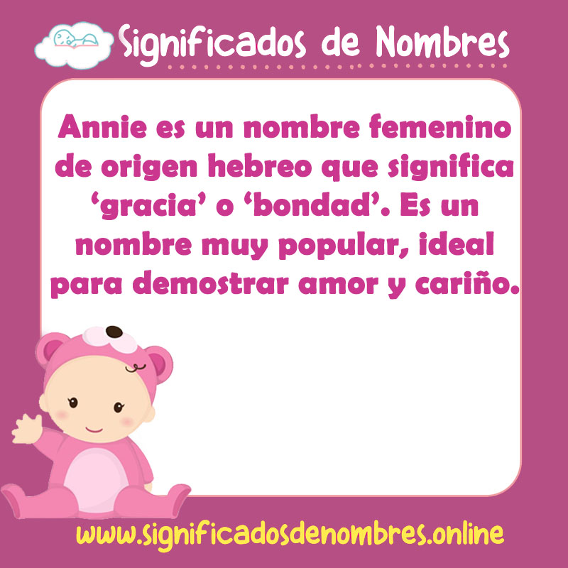 Significado y origen del nombre Annie