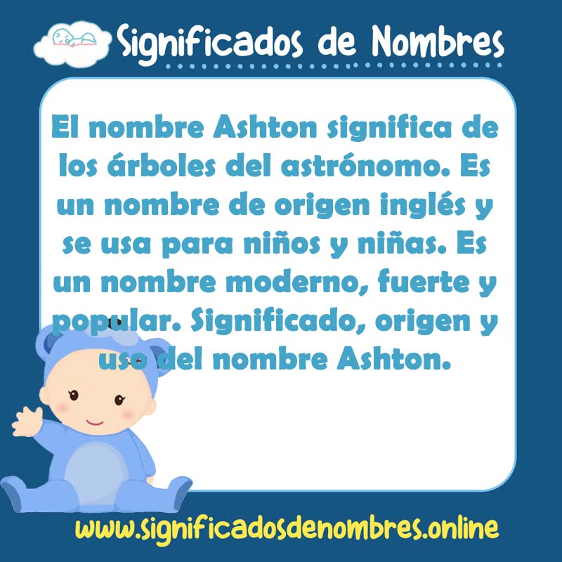 Significado y origen del nombre Ashton