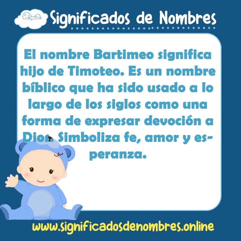 Significado y origen del nombre Bartimeo
