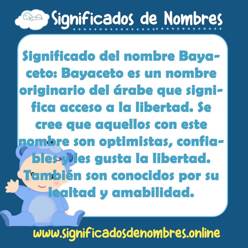 Significado y origen del nombre Bayaceto