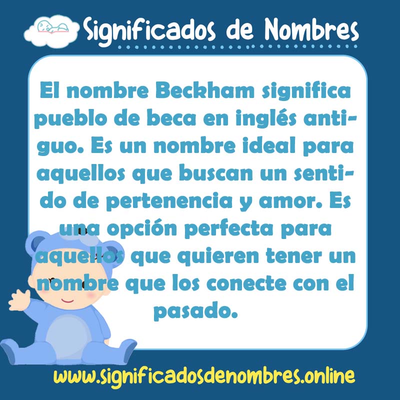 Significado y origen del nombre Beckham