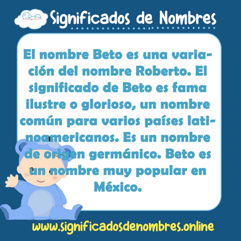 Significado y origen del nombre Beto