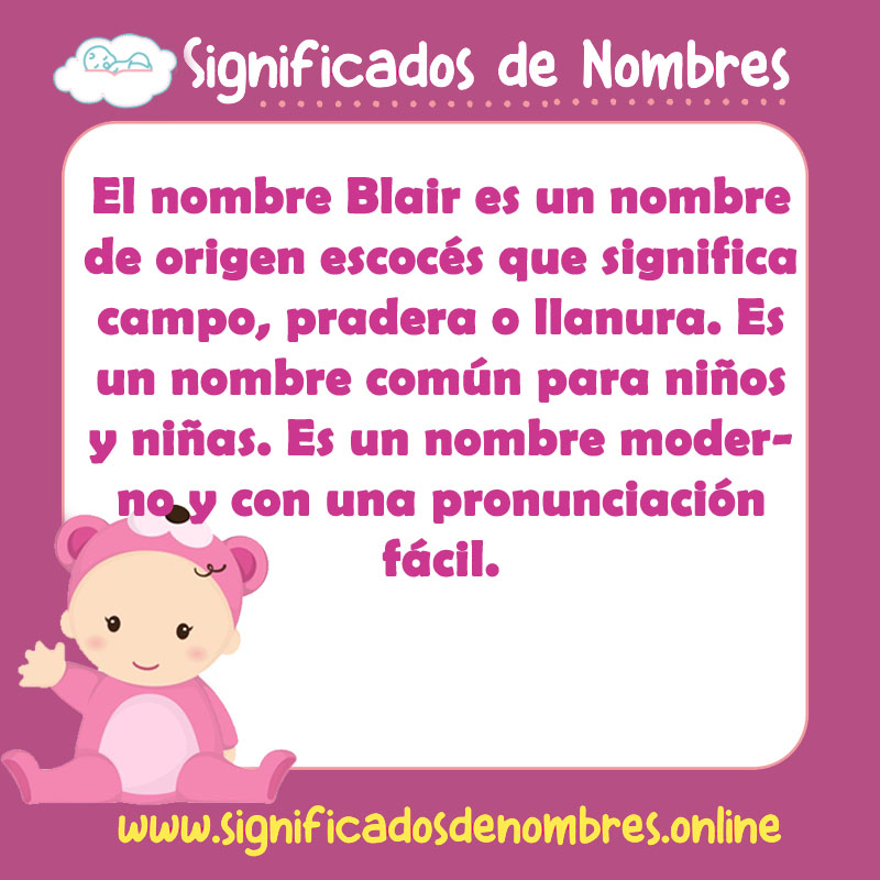 Significado y origen del nombre Blair