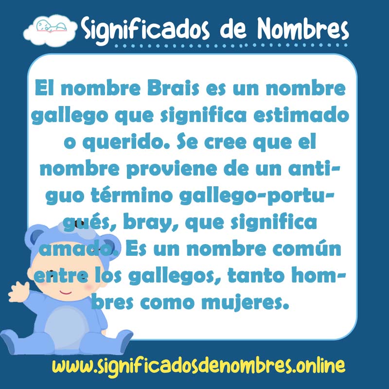 Significado y origen del nombre Brais