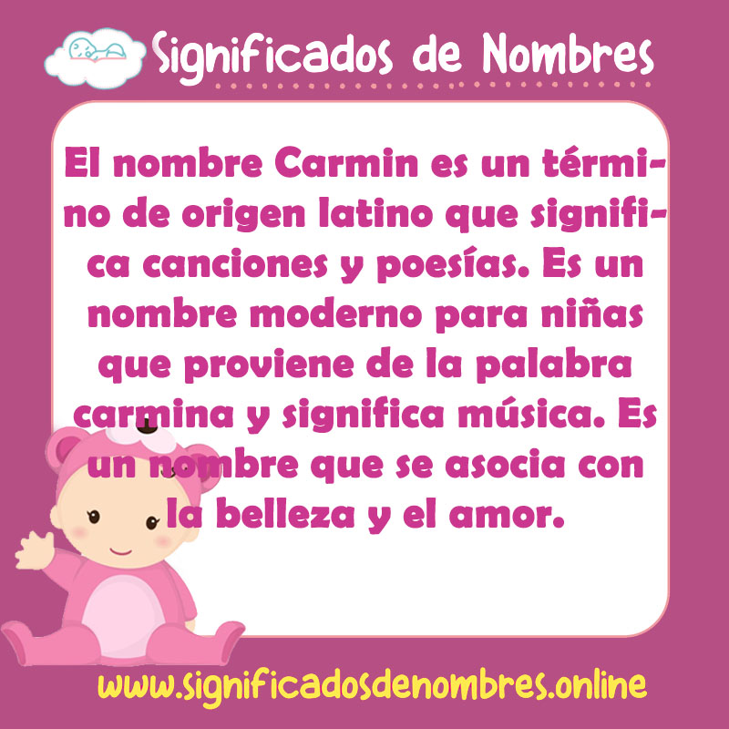 Significado y origen del nombre Carmin