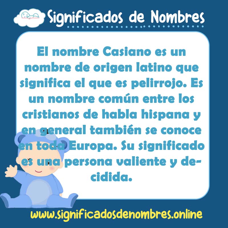 Significado y origen del nombre Casiano