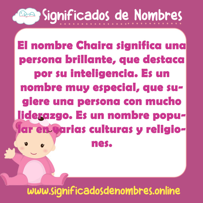 Significado y origen del nombre Chaira