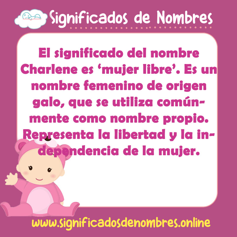Significado y origen del nombre Charlene