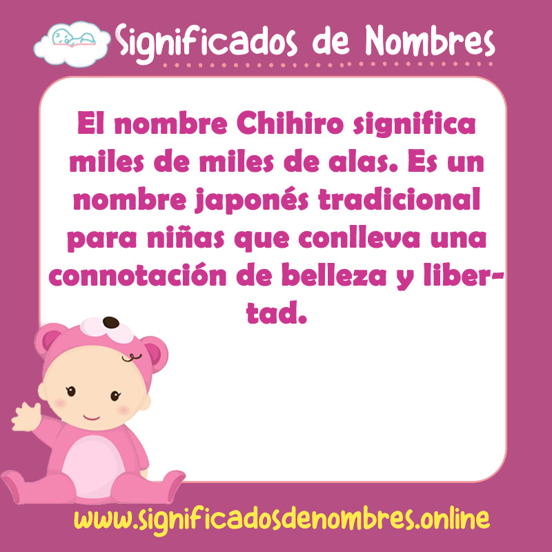 Significado y origen del nombre Chihiro