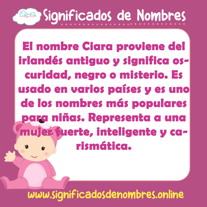 Significado y origen del nombre Ciara