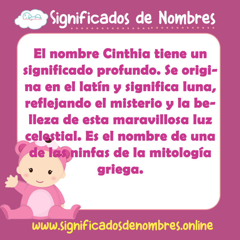 Significado y origen del nombre Cinthia