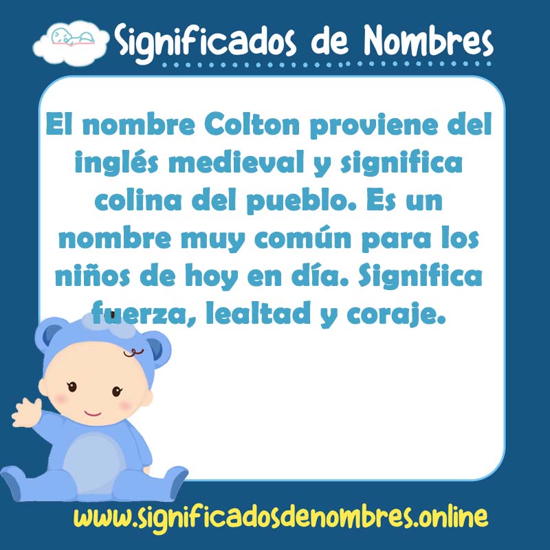 Significado y origen del nombre Colton