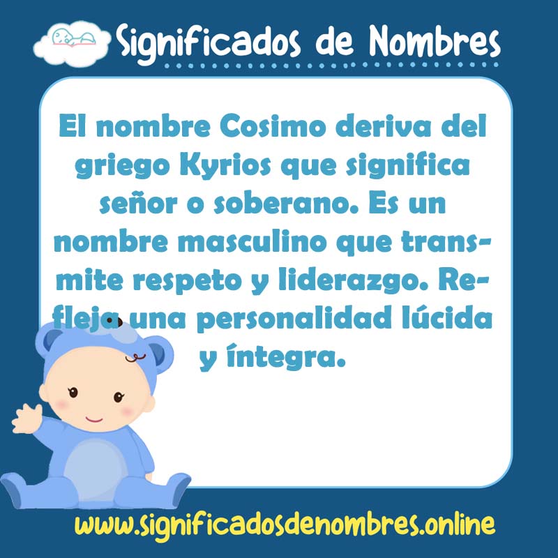 Significado y origen del nombre Cosimo
