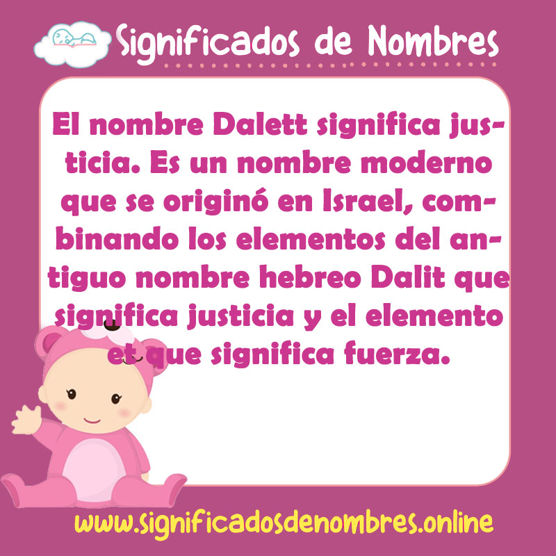 Significado y origen del nombre Dalett