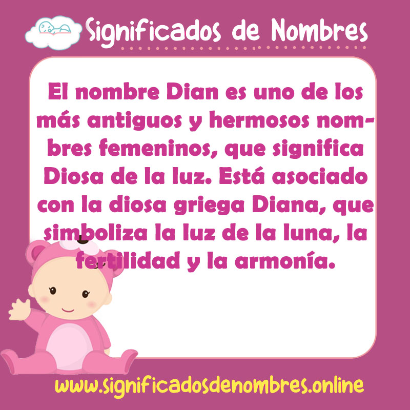 Significado y origen del nombre Dian