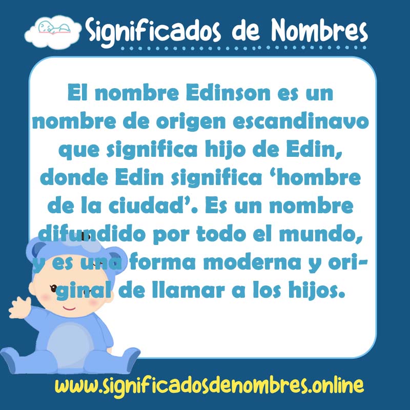 Significado y origen del nombre Edinson