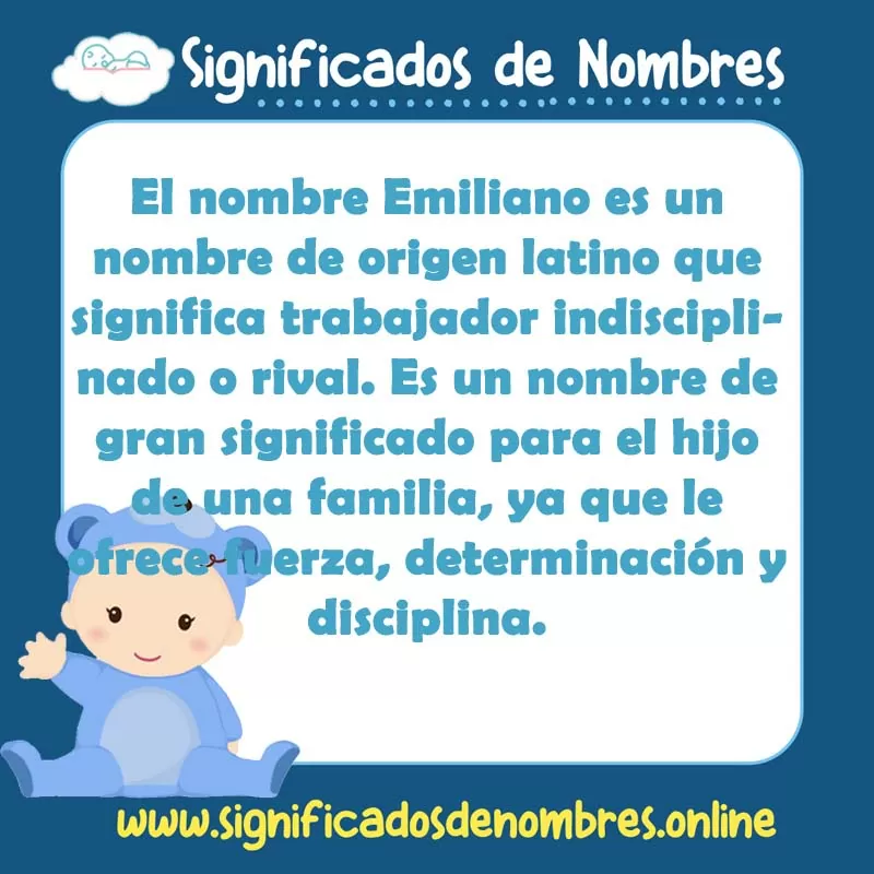 Significado y origen del nombre Emiliano Su Hijo