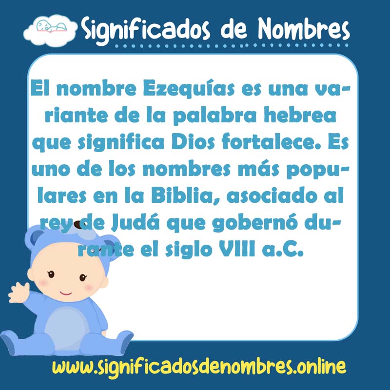 Significado y origen del nombre Ezequias