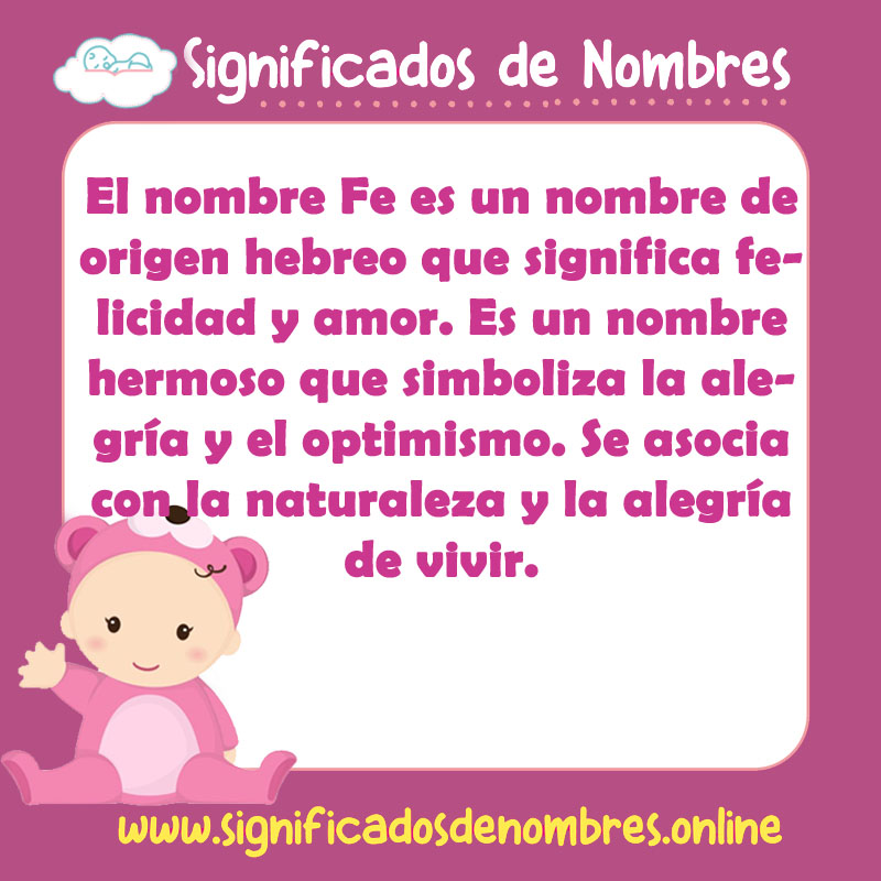 Significado y origen del nombre Fe