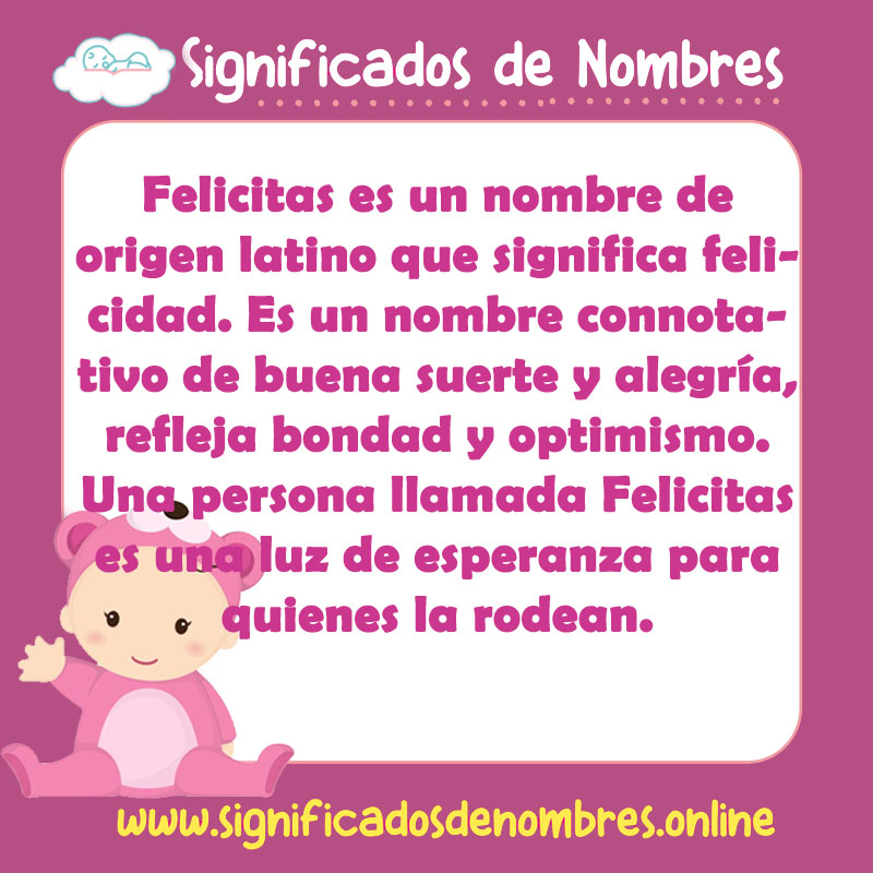 Significado y origen del nombre Felicitas