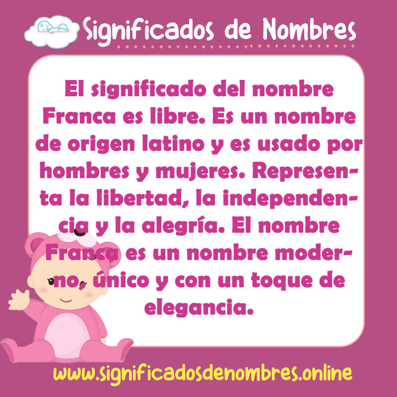 Significado y origen del nombre Franca
