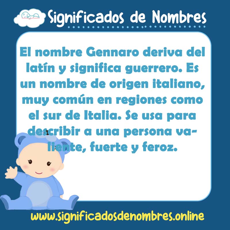 Significado y origen del nombre Gennaro