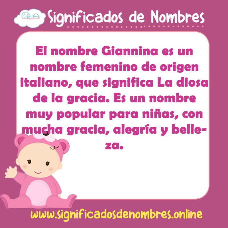 Significado y origen del nombre Giannina