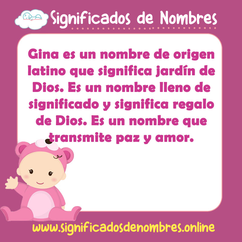 Significado y origen del nombre Gina