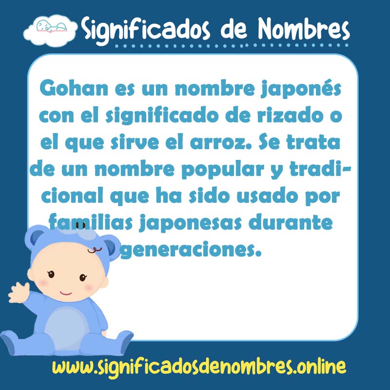 Significado y origen del nombre Gohan