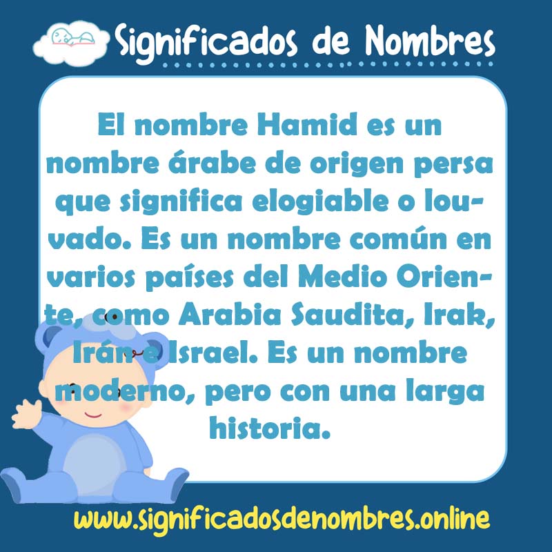 Significado y origen del nombre Hamid