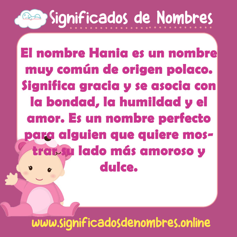 Significado y origen del nombre Hania