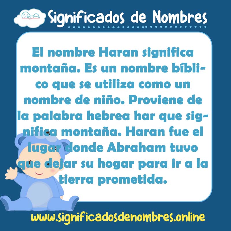 Significado y origen del nombre Haran