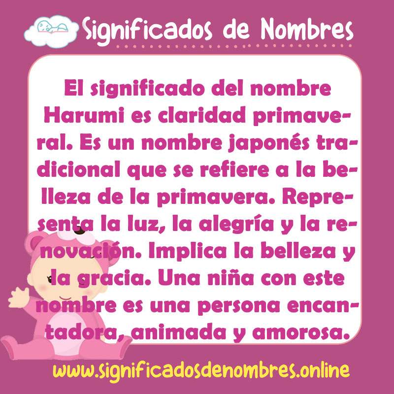 Significado y origen del nombre Harumi