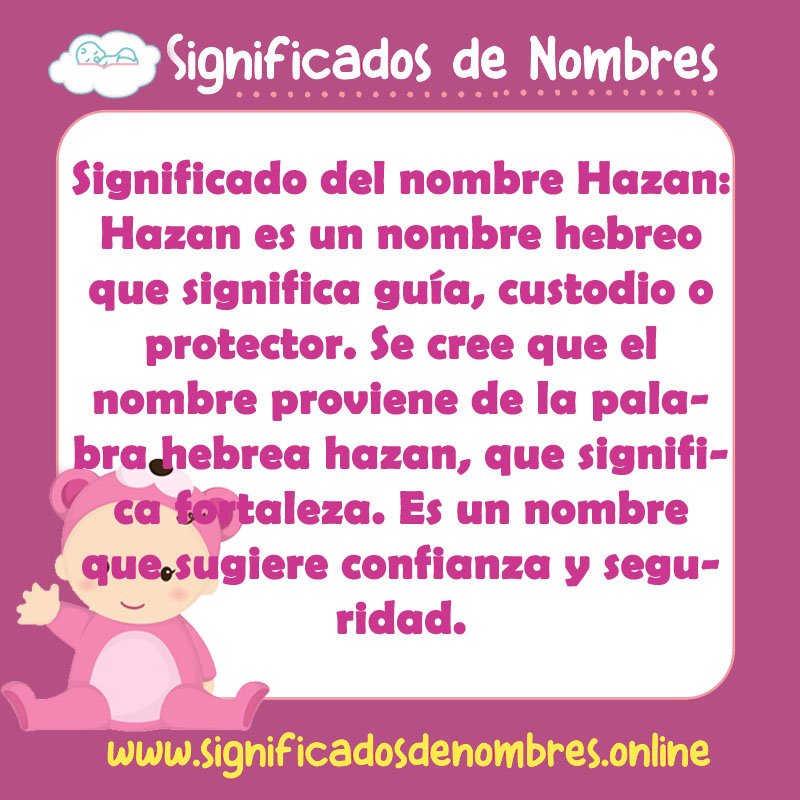 Significado y origen del nombre Hazan