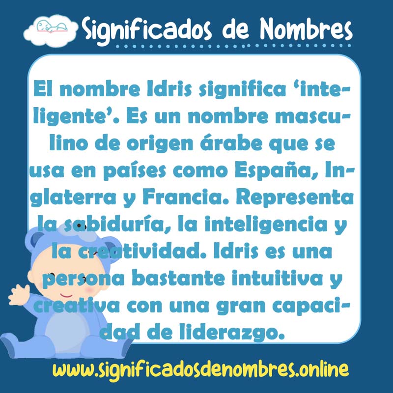 Significado y origen del nombre Idris