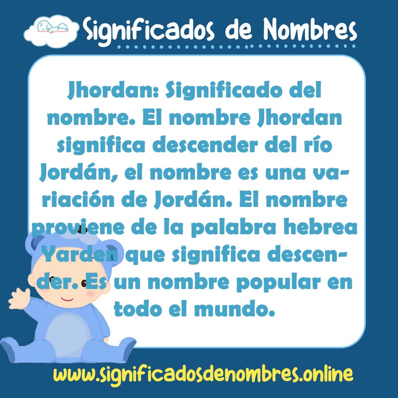 Significado y origen del nombre Jhordan