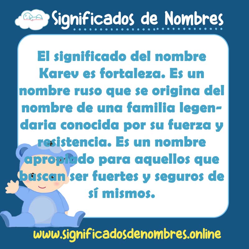 Significado y origen del nombre Karev