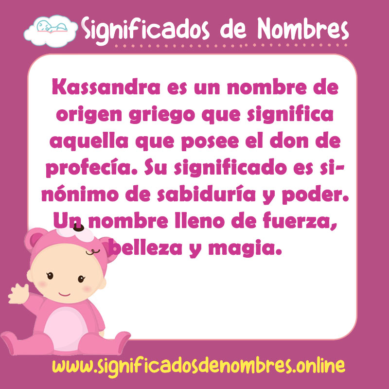 Significado y origen del nombre Kassandra