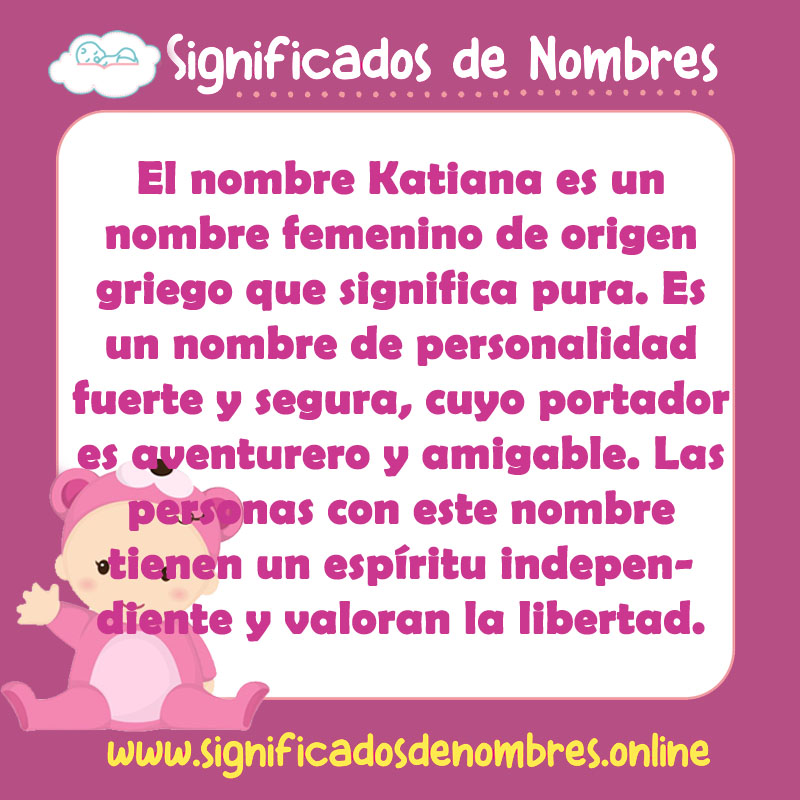 Significado y origen del nombre Katiana