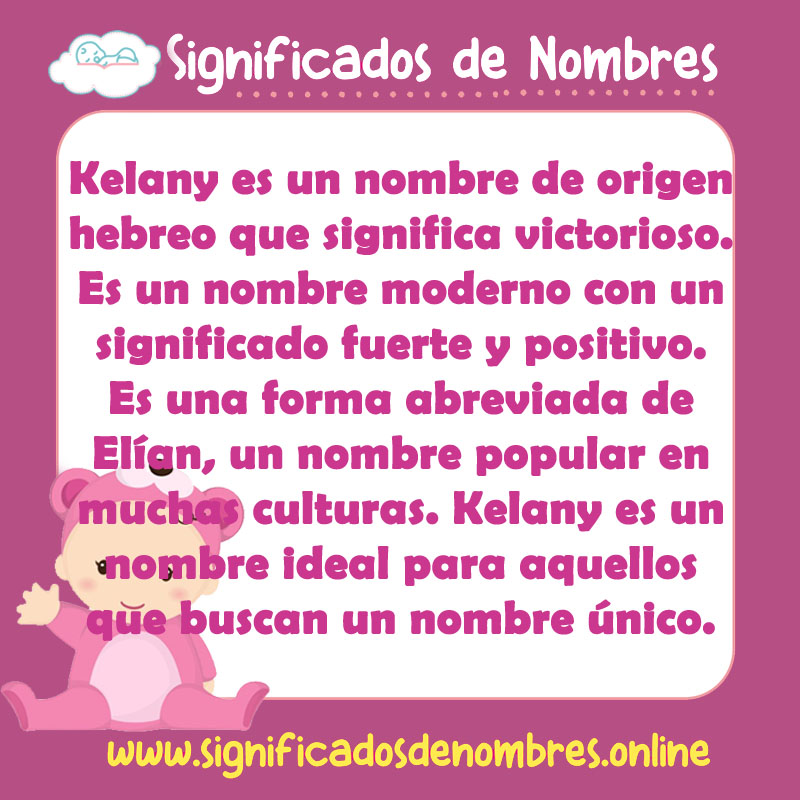 Significado y origen del nombre Kelany