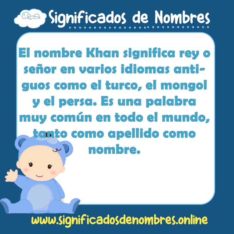 Significado y origen del nombre Khan